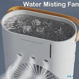 Dual Spray Mist Fan with LED Lighting – Portable Desktop Humidifier Fan