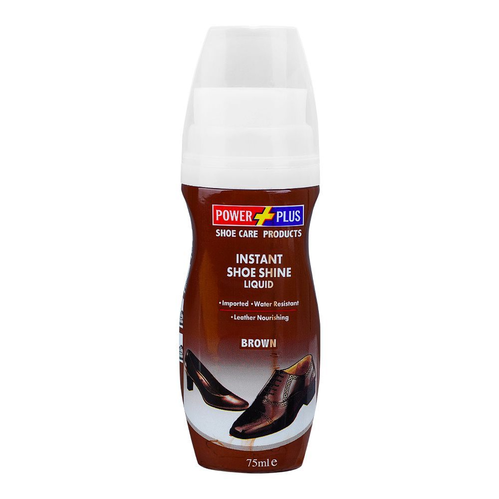 Power Plus Intant Shoe Polish Liquid Brown 75 ml