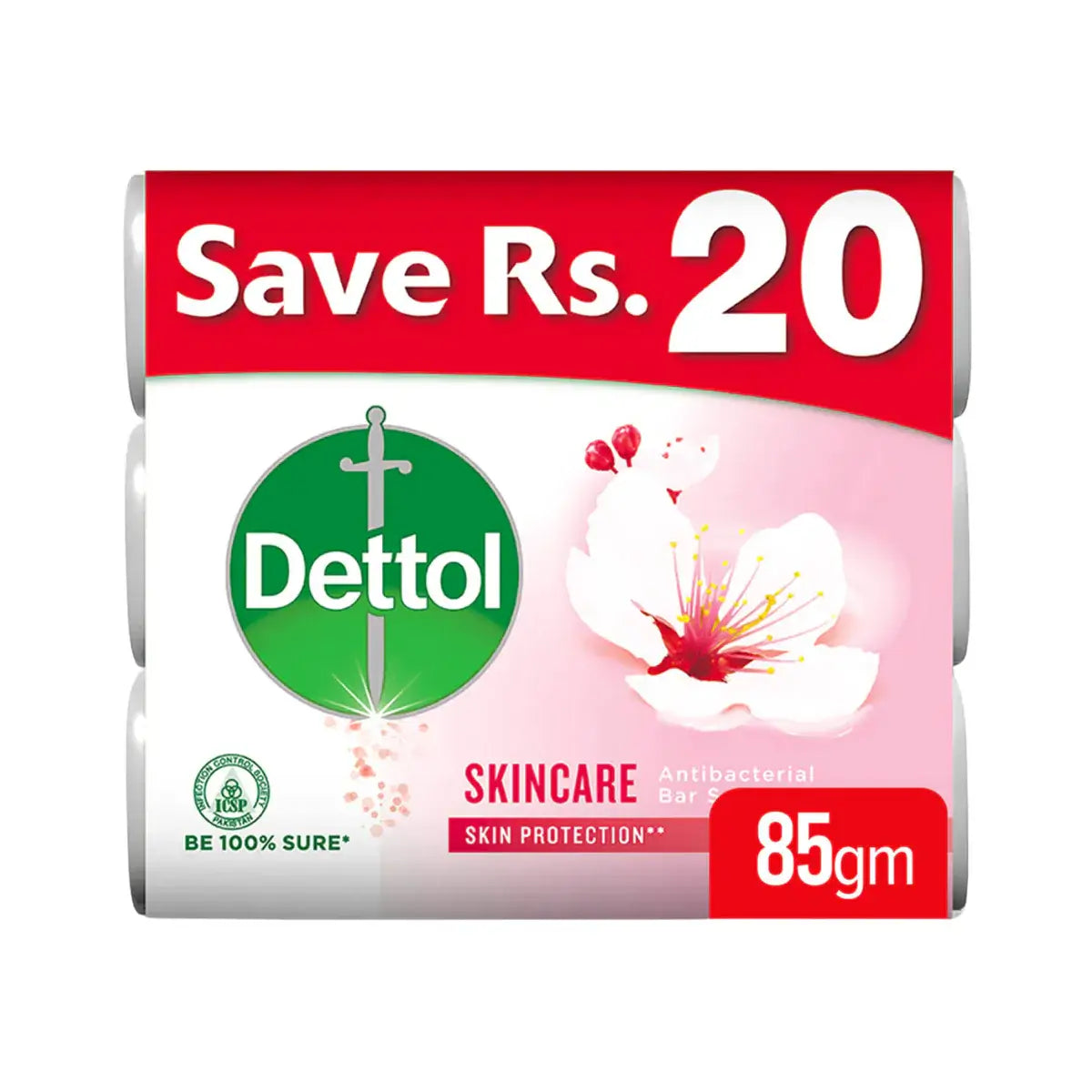 Dettol Soap Skin Care (80 gm) Bundle (3 in 1)