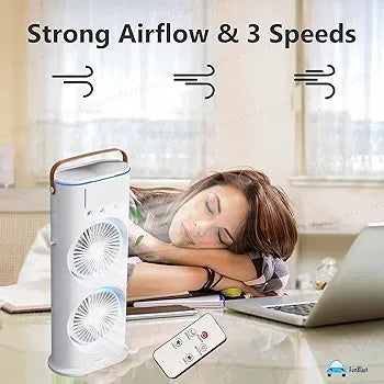 USB rechargeable mini air cooler with LED light online Pakistan