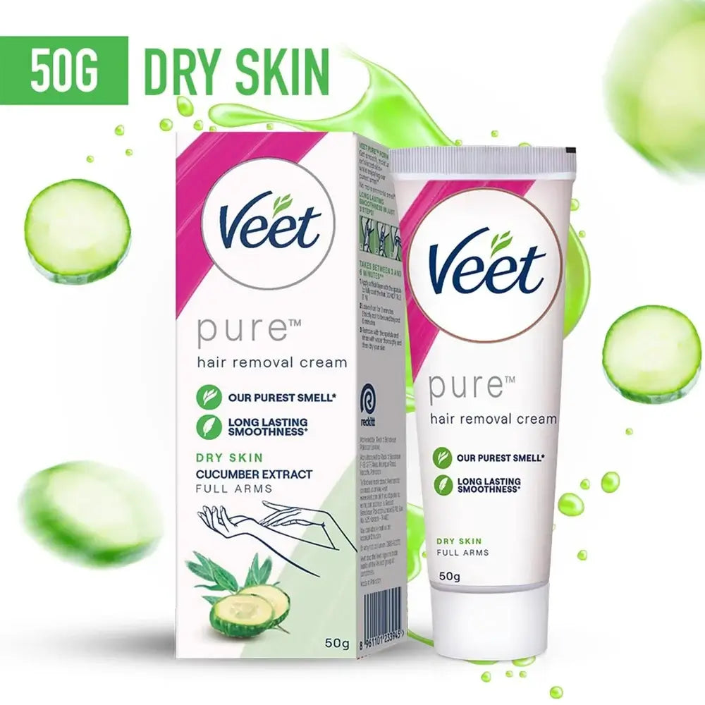 Veet Pure Hair Removal Cream for Dry Skin (Cucumber Extract) 50 gm