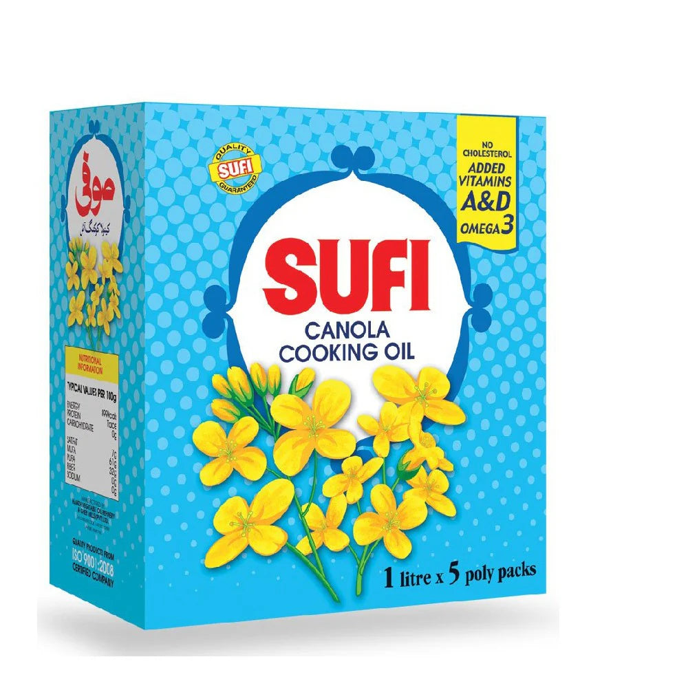 Sufi Canola Cooking Oil (1 kg x 5)